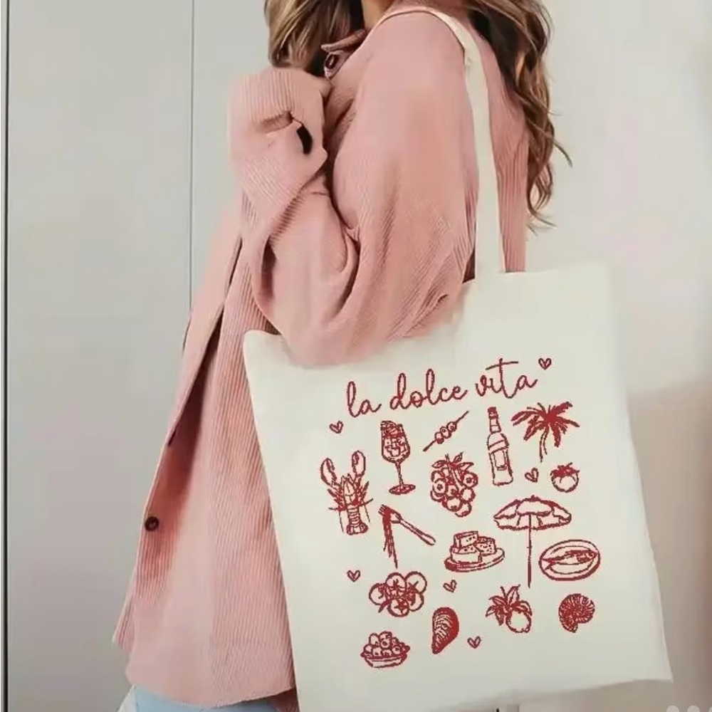 La Dolce Vita Cream Tote Bag NWT - Picture 3 of 8